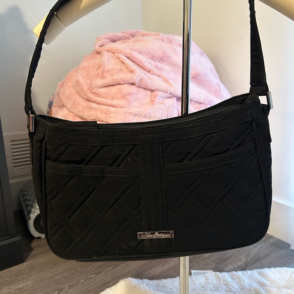 Vera Bradley Black Shoulder Bag with Structured Design
